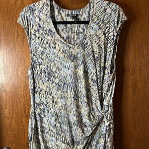 Nic+Zoe sleeveless blouse, aqua/blue print, size XL